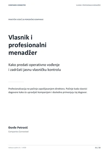 Naslovnica vodiča Vlasnik i profesionalni menadžer